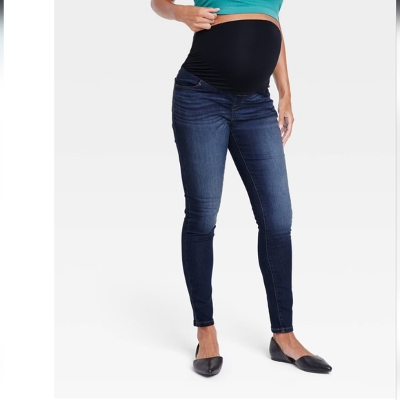 Over The Belly Dark Wash Skinny Maternity Jeans - Isabel Maternity - 18 - Picture 1 of 15